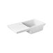 Thomas Denby Jarla Mini 1 Bowl Gloss White Ceramic Kitchen Sink with Reversible Drainer - 860 x 500mm