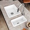 Thomas Denby Metro Large 1 Bowl Inset or Undermount Gloss White Ceramic Kitchen Sink - 595 x 460mm