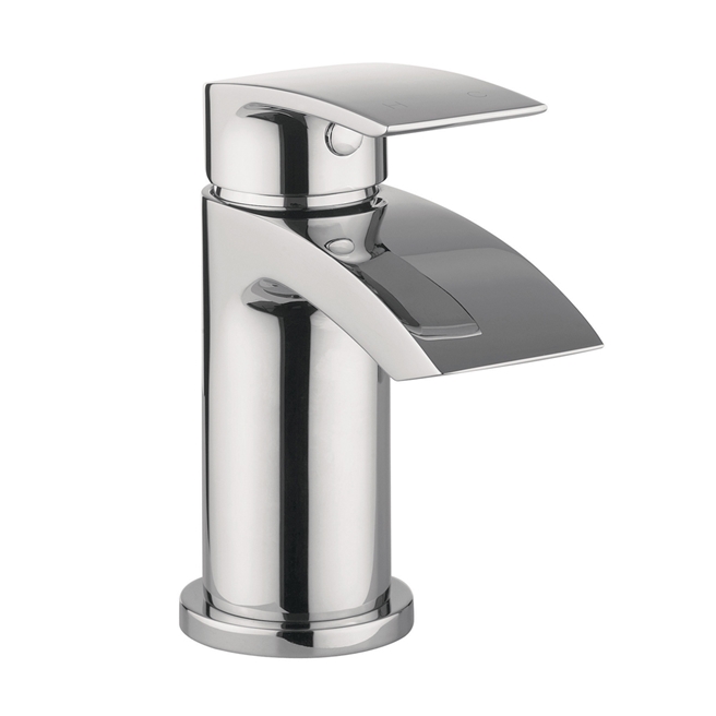 Proflow Tiera Small Waterfall Basin Mixer with Clicker Waste