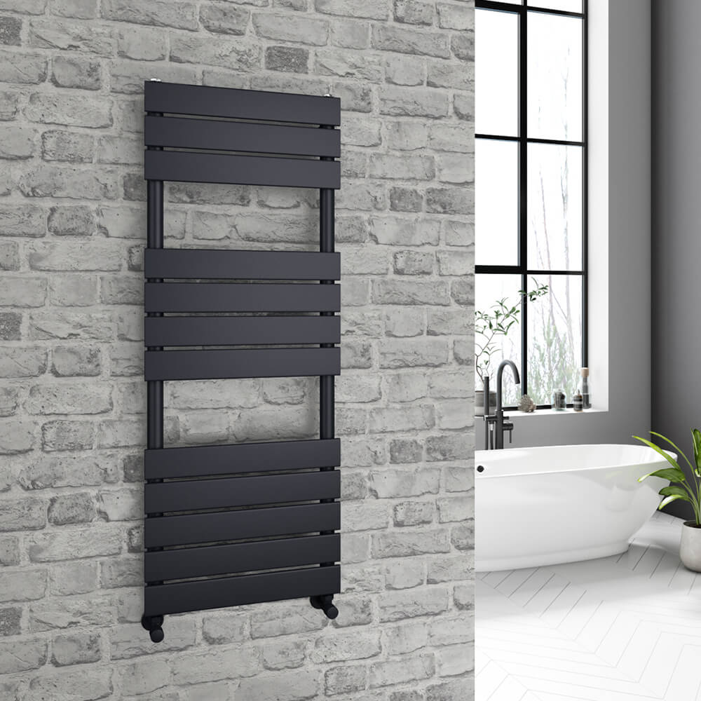 Modern Designer Flat Panel Heated Bathroom Radiator Towel Rail Anthracite Grey 