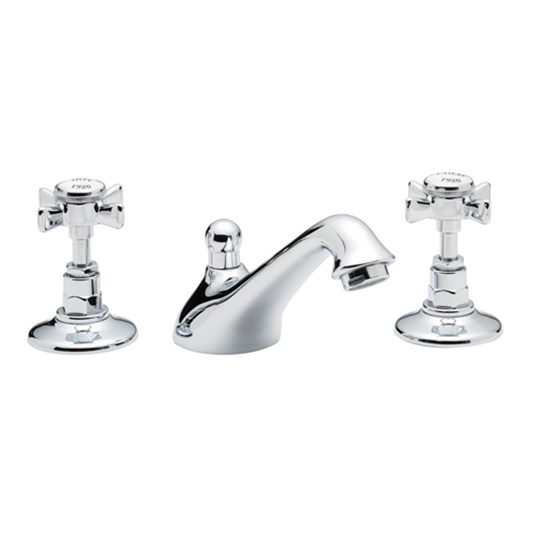 Tre Mercati Imperial 3 Hole Basin Mixer with Pop-Up Waste - Chrome