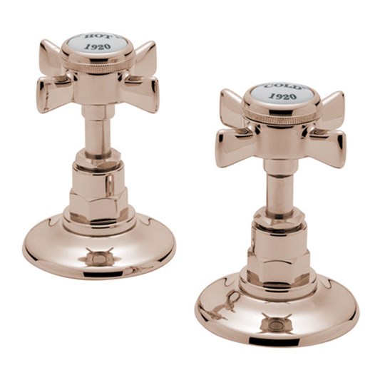 Tre Mercati Imperial Pair of Deck Mounted 1/2" Side Valves - Antique Gold