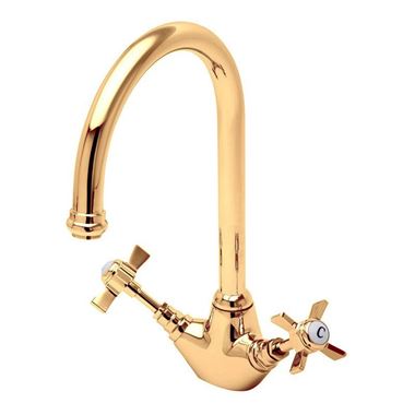 Tre Mercati Imperial Dual Flow Mono Sink Mixer, Antique Gold Plated