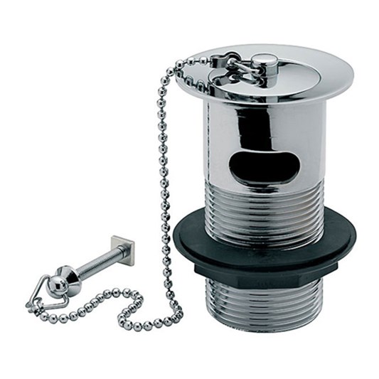 Tre Mercati Chrome-plated Brass Basin Waste With Solid Plug & Chain - Slotted