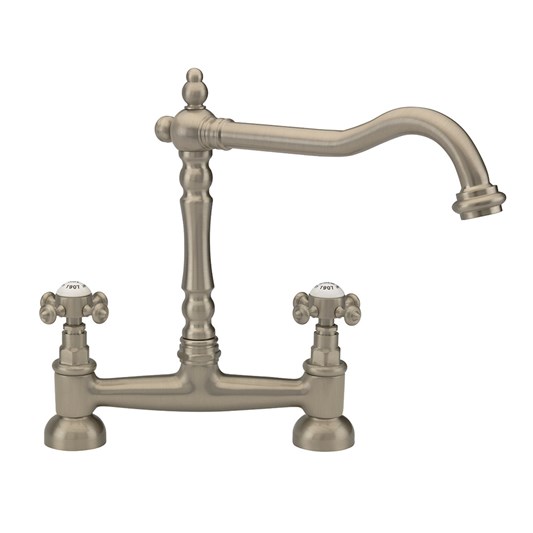 Tre Mercati French Classic Traditional Bridge Sink Mixer - Pewter