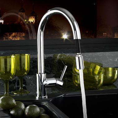 Tre Mercati Solar Pluto-Lite Sink Mixer with Pull Out Spray