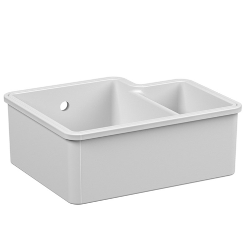 Reginox Tuscany 1.5 Bowl Undermount White Glaze Ceramic Sink & Waste - 540 x 440mm