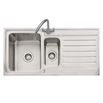Caple Vanga 1.5 Bowl Satin Stainless Steel Sink & Waste Kit with Right Hand Drainer - 1000 x 500mm