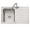 Caple Vanga 1 Bowl Satin Stainless Steel Sink & Waste Kit with Right Hand Drainer - 800 x 500mm