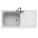 Caple Veis 1 Bowl Chalk White Granite Composite Kitchen Sink & Waste Kit with Reversible Drainer - 1000 x 500mm