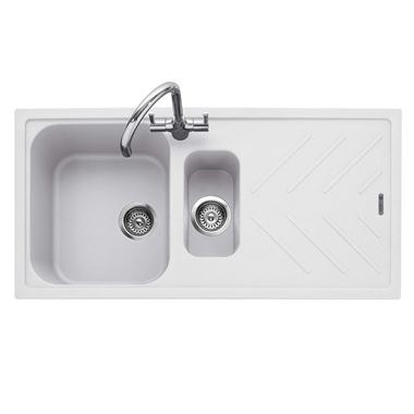 Caple Veis 1.5 Bowl Granite Composite Kitchen Sink & Waste Kit with Reversible Drainer - 1000 x 500mm