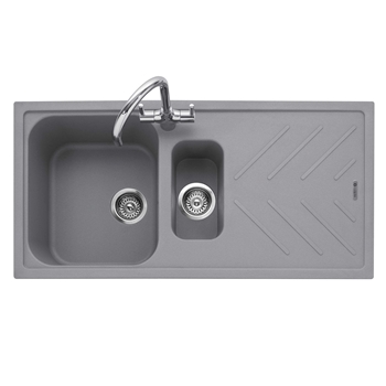 Caple Veis 1.5 Bowl Granite Composite Kitchen Sink & Waste Kit with Reversible Drainer - 1000 x 500mm