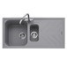 Caple Veis 1.5 Bowl Pebble Grey Granite Composite Kitchen Sink & Waste Kit with Reversible Drainer - 1000 x 500mm