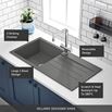 Vellamo Designer 1 Bowl Matt Black Composite Kitchen Sink & Waste with Reversible Drainer - 1000 x 500mm