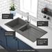 Vellamo Designer 1.5 Bowl Matt White Composite Kitchen Sink & Waste with Reversible Drainer - 1000 x 500mm