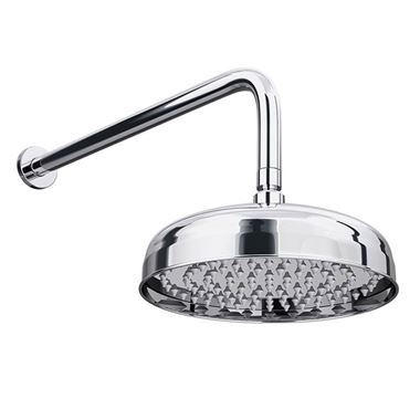 Butler & Rose Elizabeth 210mm Traditional Easy Clean Fixed Shower Head & Fixed Wall Arm