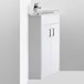 Vellamo Alpine White Gloss 2 Door Corner Cabinet Vanity Unit & Ceramic Basin