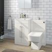 Vellamo Aspire 1000mm 2 Door Combination Mid-Edge Ceramic Basin & Toilet (530mm Projection) Unit & Concealed Cistern - Gloss White