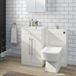 Vellamo Aspire 1000mm 2 Door Combination Polymarble Basin & Toilet (530mm Projection) Unit & Concealed Cistern - Gloss White