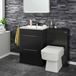 Vellamo Aspire 1100mm 2 Drawer Combined Basin & Toilet Unit - Black Ash