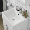 Vellamo Aspire 1000mm 2 Door Combination Polymarble Basin & Toilet (520mm Projection) Unit & Concealed Cistern - Gloss White