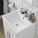 Vellamo Aspire 1000mm 2 Door Combination Polymarble Basin & Toilet (525mm Projection) Unit & Concealed Cistern - Gloss White