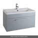 Vellamo Aspire 800mm Wall Mounted 1 Drawer Vanity Unit & Polymarble Basin - Gloss Grey