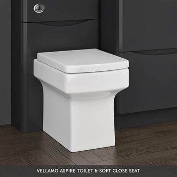 Vellamo Aspire 1100mm 2 Door Combination Basin & Toilet Unit - Gloss Grey