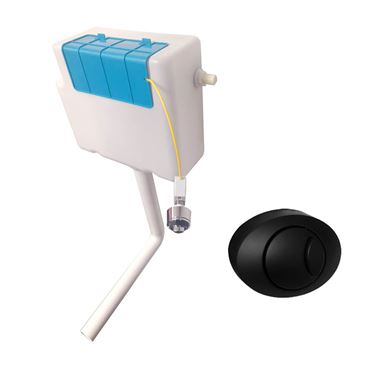 Vellamo Aspire Dual Flush Concealed Cistern with Black Push Button