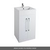 Vellamo Aspire 1000mm 2 Door Combination Polymarble Basin & Toilet (525mm Projection) Unit - Gloss White
