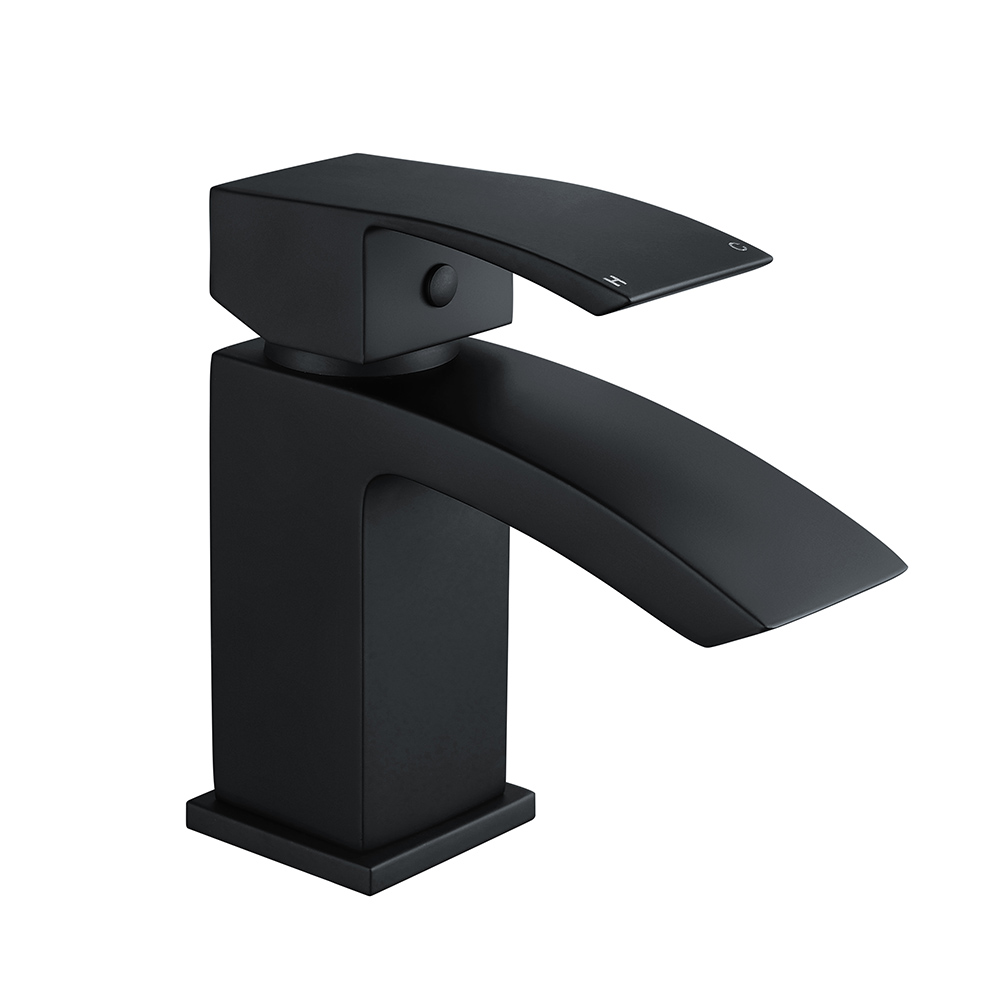 Vellamo City Matt Black Mini Cloakroom Basin Tap & Waste Tap Warehouse