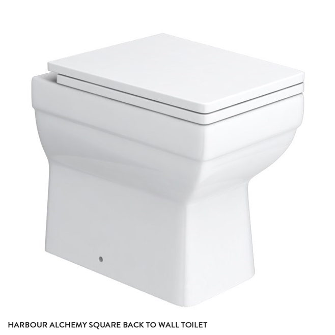 Harbour Alchemy Square Back to Wall Toilet & Soft Close Seat
