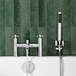 Vellamo Cross Bath Shower Mixer with Shower Kit - Crosshead Handles