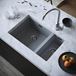 Vellamo Designer 1.5 Bowl Matt Grey Comite Composite Undermount Kitchen Sink & Waste - 670 x 440mm