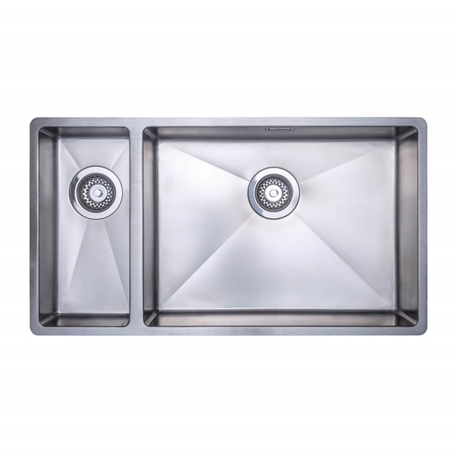 Vellamo Designer 1.5 Bowl Inset/Undermount Stainless Steel Kitchen Sink & Waste Kit - 800 x 440mm