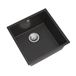 Vellamo Designer 1 Bowl Matt Black Comite Composite Undermount Kitchen Sink & Waste - 440 x 440mm