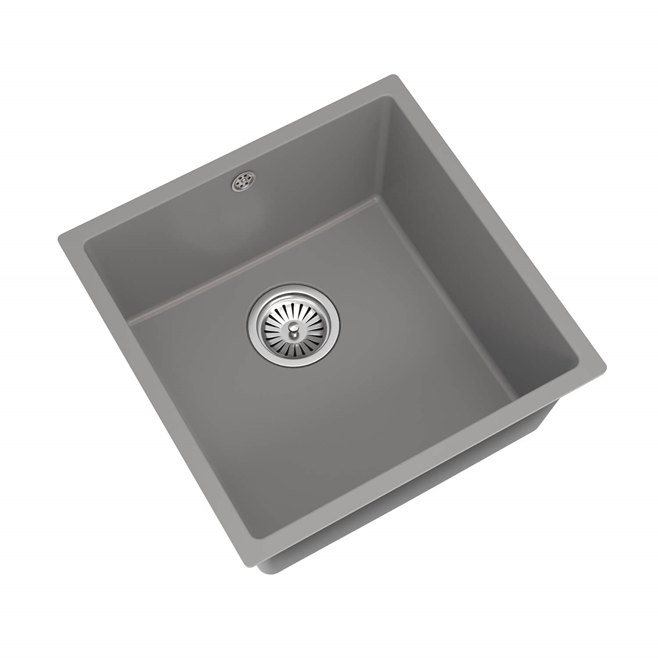 Vellamo Designer 1 Bowl Comite Composite Inset/Undermount Kitchen Sink & Waste - 440 x 440mm