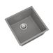 Vellamo Designer 1 Bowl Matt Grey Comite Composite Undermount Kitchen Sink & Waste - 440 x 440mm