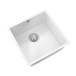 Vellamo Designer 1 Bowl Matt White Comite Composite Undermount Kitchen Sink & Waste - 440 x 440mm