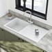 Vellamo 1 Bowl Matt White Composite Kitchen Sink & Waste with Reversible Drainer - 1000 x 500mm
