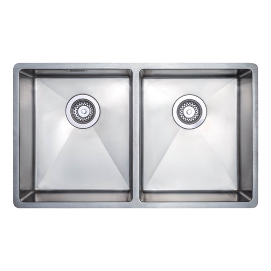 Vellamo Designer Double Bowl Inset Undermount Stainless Steel Kitchen Sink Waste Kit 750 X 440mm Tap Warehouse
