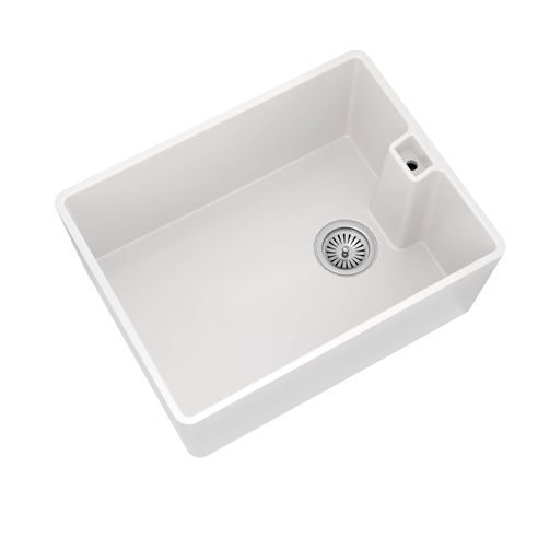  Vellamo Composite White Belfast Kitchen Sink & Waste - 595 x 455mm