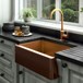 Vellamo Designer Belfast Single Bowl Brushed Copper Stainless Steel Kitchen Sink & Waste - 600 x 450mm
