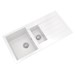 Vellamo Designer 1.5 Bowl Matt White Comite Composite Kitchen Sink & Waste with Reversible Drainer - 1000 x 500mm