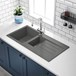 Vellamo Designer 1.5 Bowl Grey Comite Composite Kitchen Sink & Waste with Reversible Drainer - 1000 x 500mm