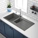 Vellamo Designer 1.5 Bowl Matt Grey Composite Kitchen Sink & Waste with Reversible Drainer - 1000 x 500mm