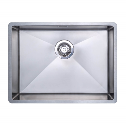 Vellamo Designer Large Single Bowl Inset/Undermount Stainless Steel Kitchen Sink & Waste Kit - 590 x 440mm