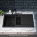 Vellamo Designer 1.5 Bowl Matt Black Composite Kitchen Sink & Waste with Reversible Drainer - 1000 x 500mm