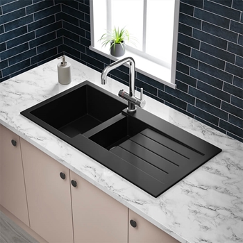 Vellamo Designer 1.5 Bowl Comite Composite Kitchen Sink & Waste with Reversible Drainer - 1000 x 500mm