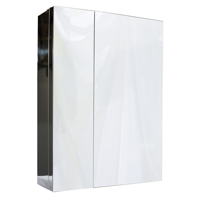 Vellamo Stainless Steel Double Door Mirrored Cabinet